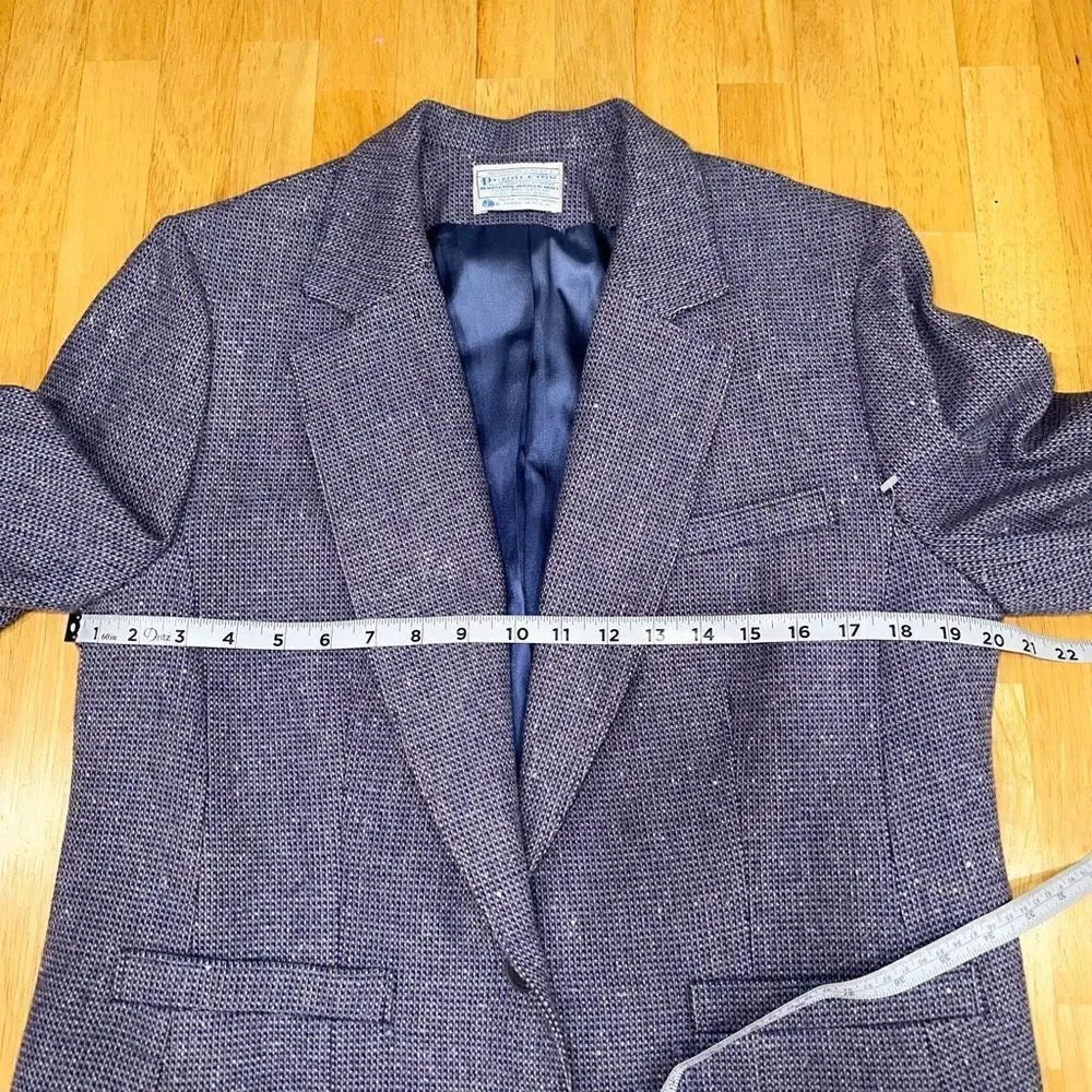 Vintage‎ Pendleton Purple Wool Tweed Blazer Womens Pastel Preppy Career